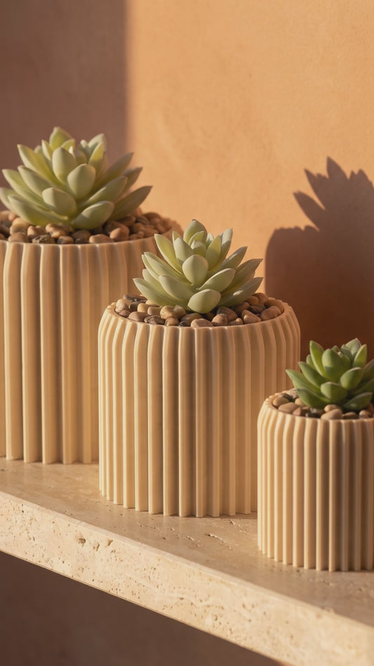 Flute Planter Trio: Small, Medium & Large